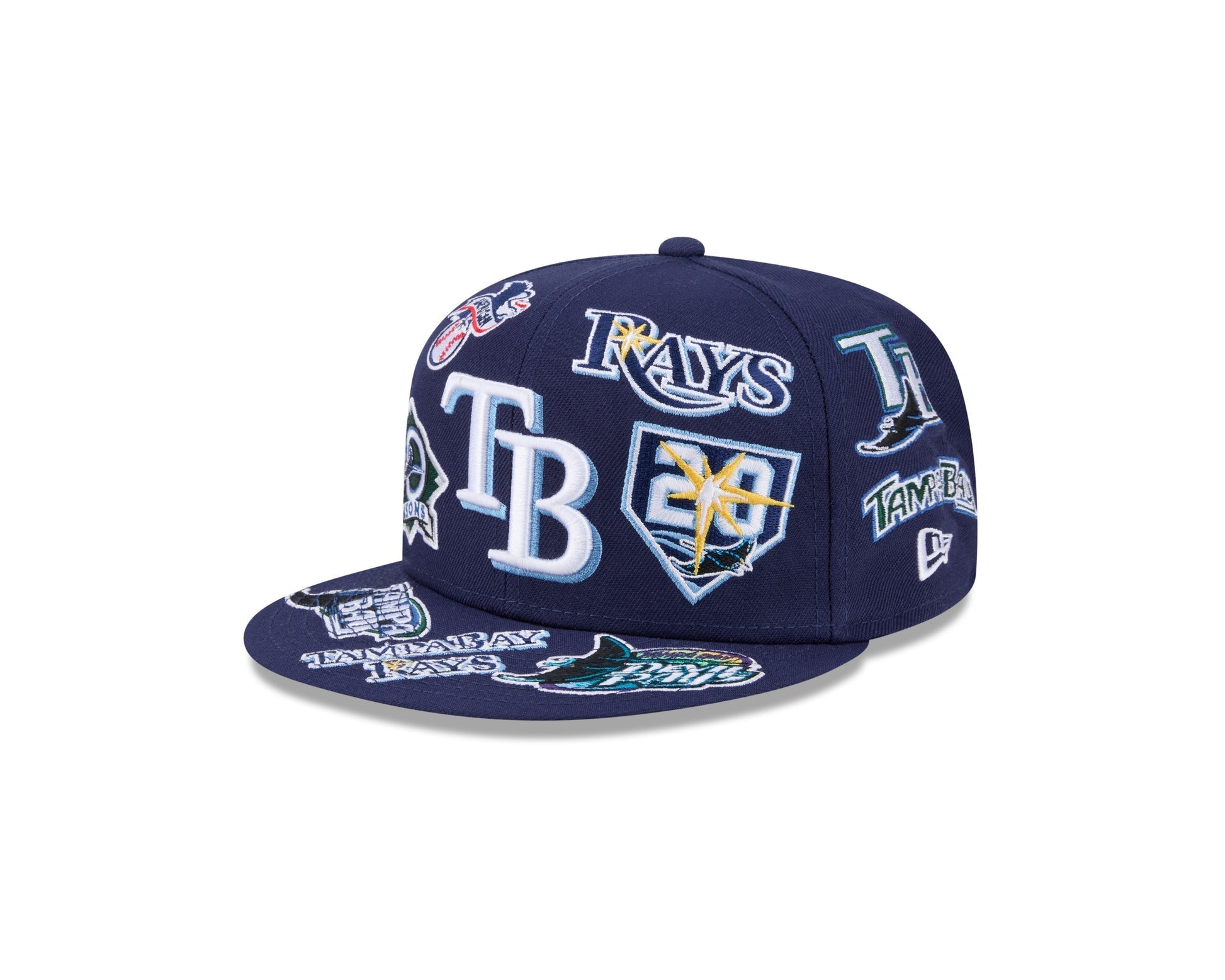 Tampa Bay Rays All Over Patch 59Fifty Fitted MLB Vintage Snapback Baseball Cap Adjustable Streetwear Hat